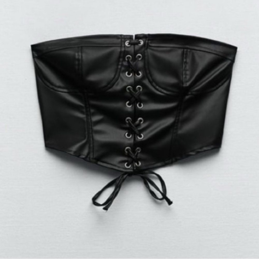 Ara Black Lace-Up Bustier